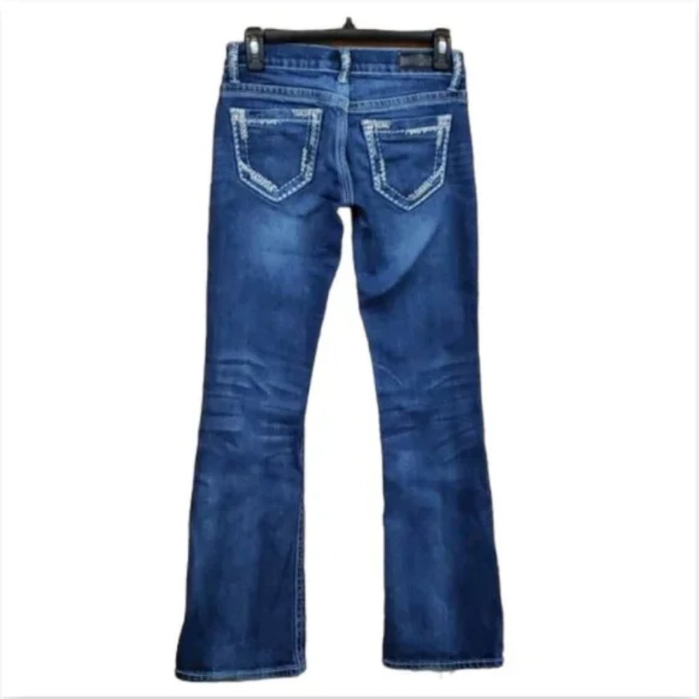 Daytrip Jeans Womens 26 Aquarius Bootcut Distressed Denim Embellished Pockets